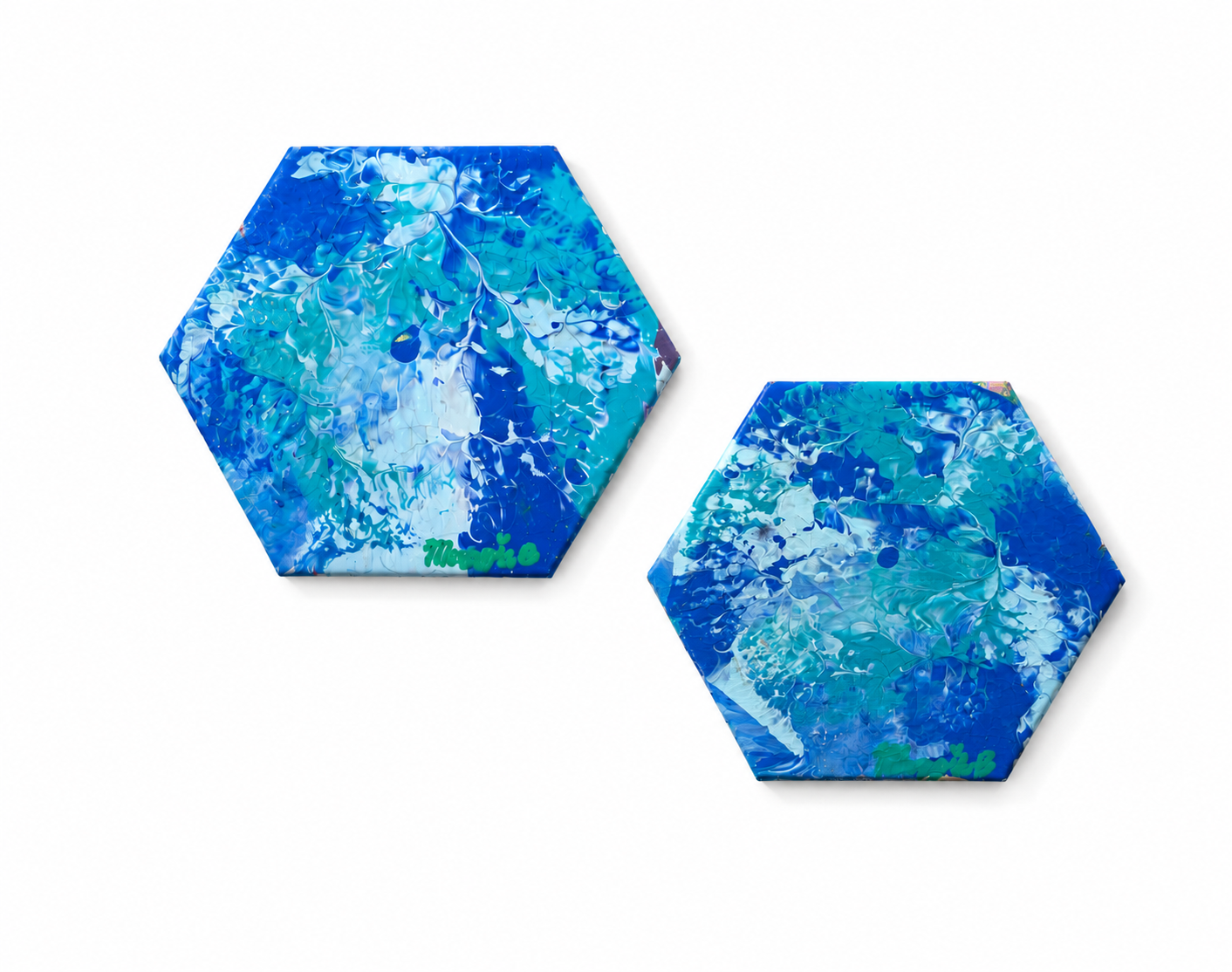 Two Blue Hexagons