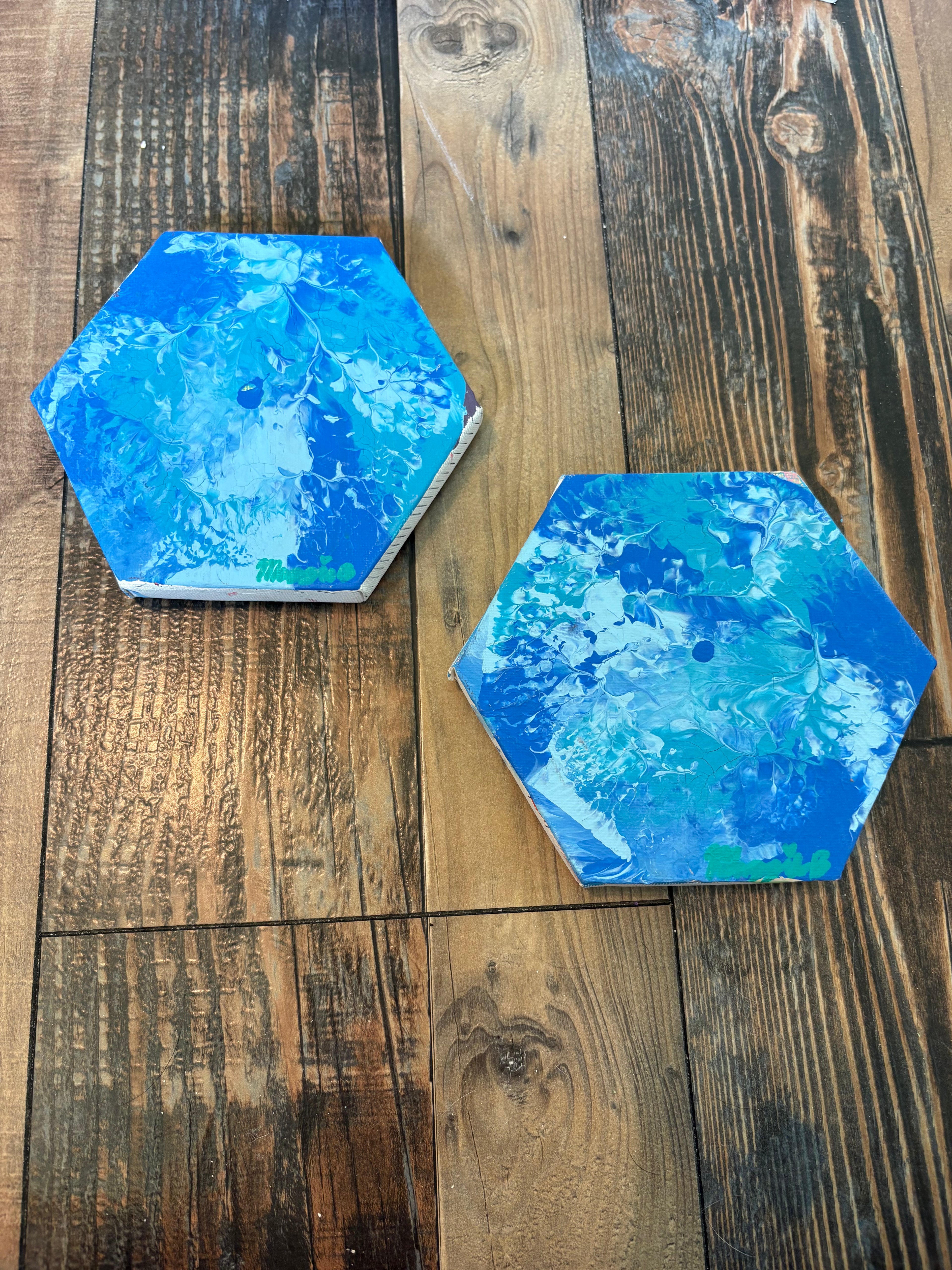 Two Blue Hexagons